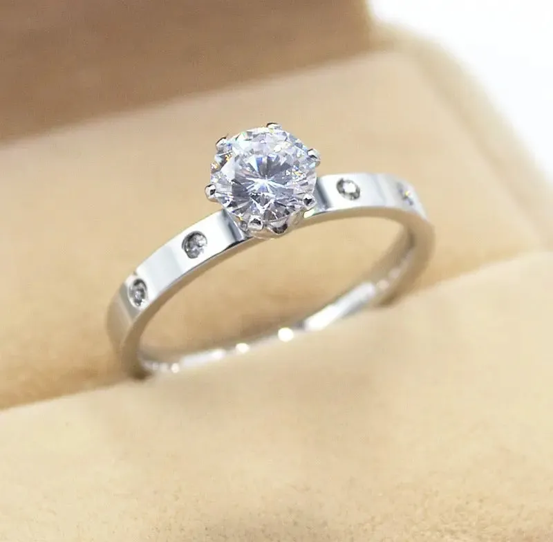 Set of 4 Small Diamond Rose Gold Rings
