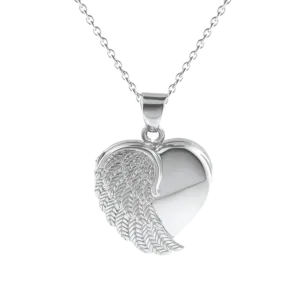 Silver Angel Wing Locket Urn