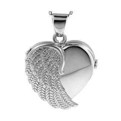 Silver Angel Wing Locket Urn