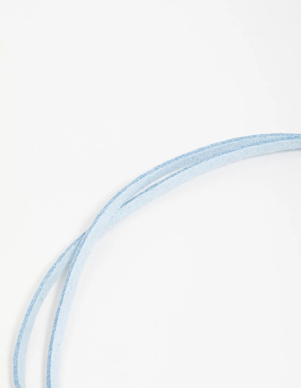 Silver Blue Cord Puffy Heart Necklace