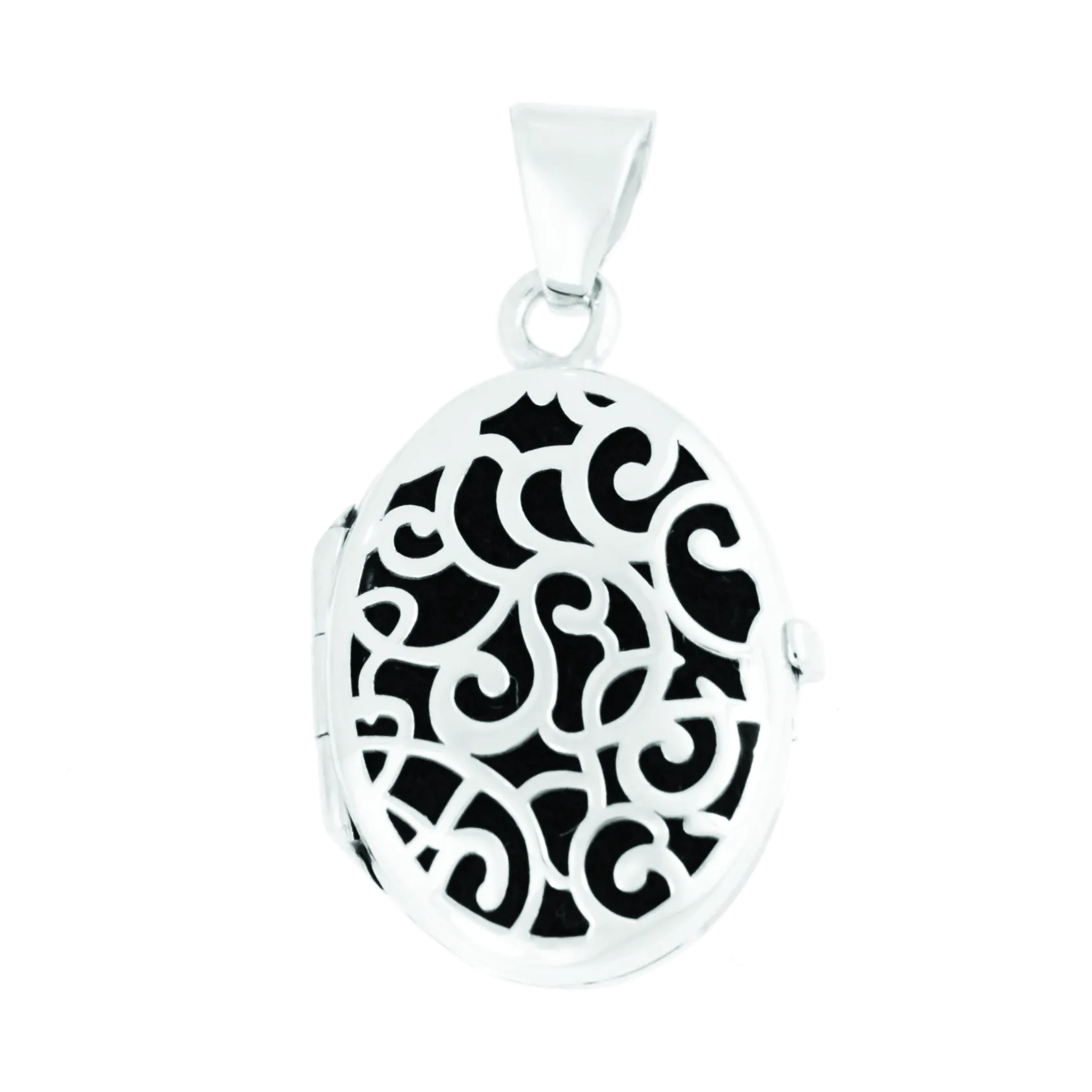 Silver Filigree Oval Locket Urn