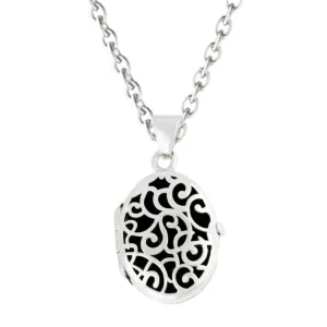 Silver Filigree Oval Locket Urn
