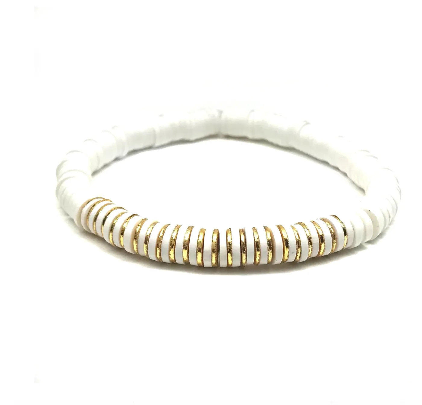 Silver Girl Gold Stripe Heishi