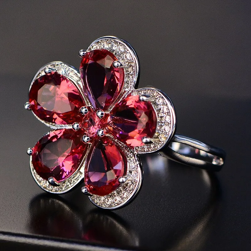 Silver Set Ring, Earrings & Pendant "Flowers"