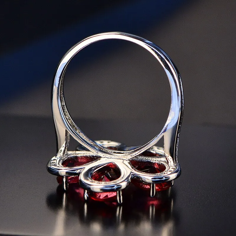 Silver Set Ring, Earrings & Pendant "Flowers"