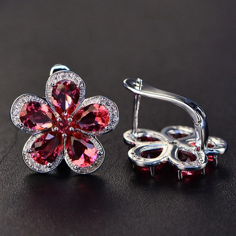 Silver Set Ring, Earrings & Pendant "Flowers"