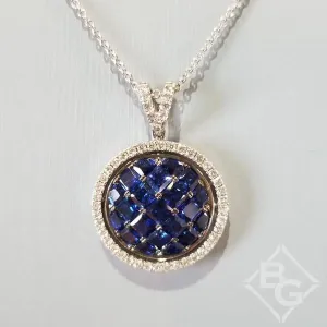 Simon G. Modern Cluster Blue Sapphire Diamond Pendant