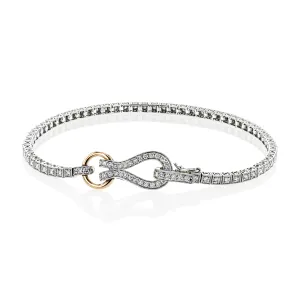 Simon G White and Rose Gold with Diamonds Signature Clasp Bracelet