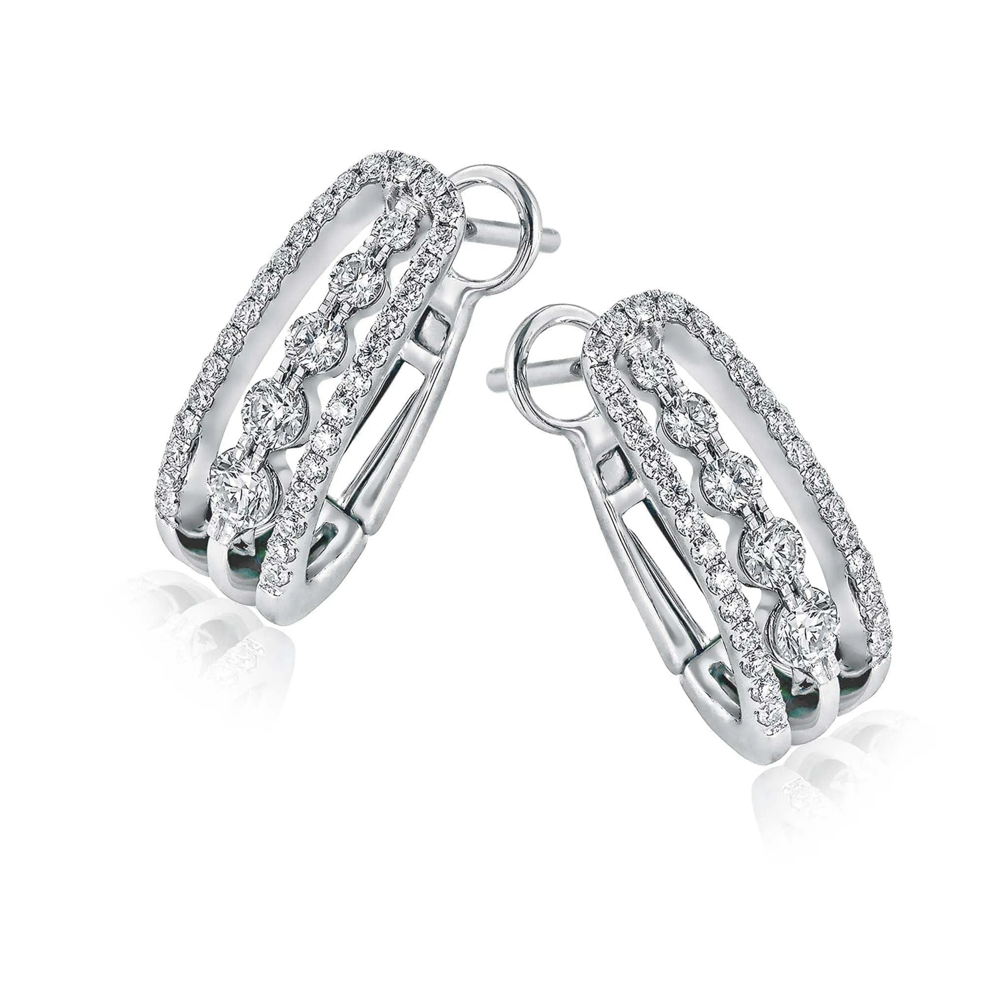 Simon G White Gold and Diamond Hoop Earrings