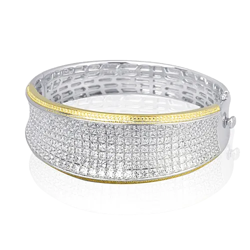 Simon-set Bangle in 18k Gold with Diamonds