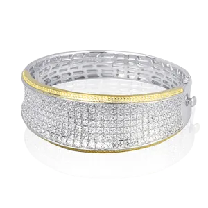 Simon-set Bangle in 18k Gold with Diamonds