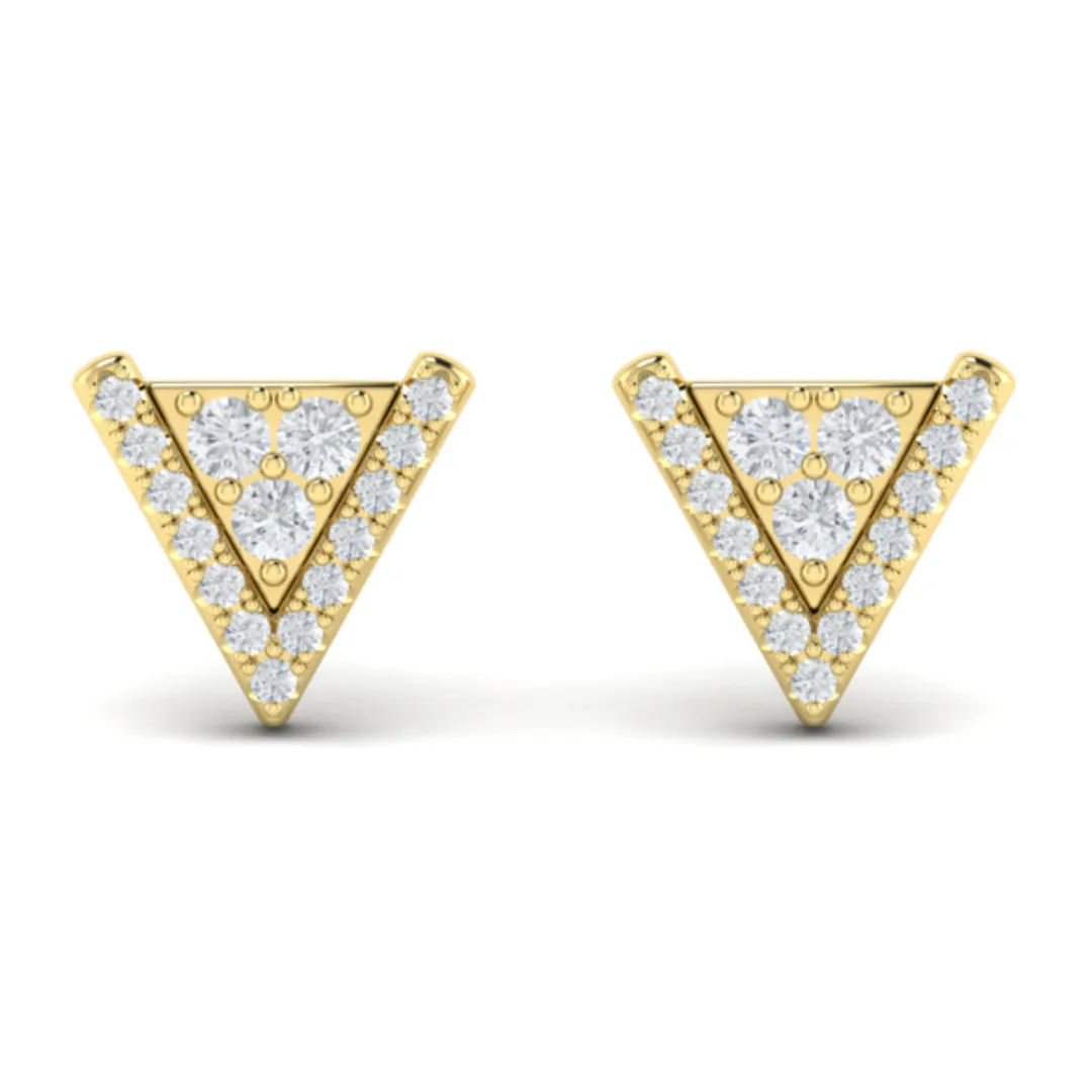 Sincerely, Springer's by Vlora 14k Yellow Gold Diamond Trinity Stud Earrings