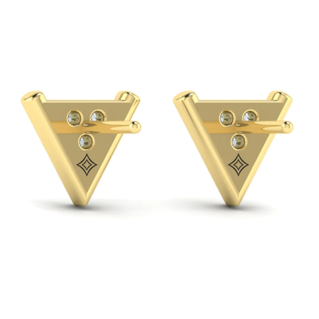 Sincerely, Springer's by Vlora 14k Yellow Gold Diamond Trinity Stud Earrings