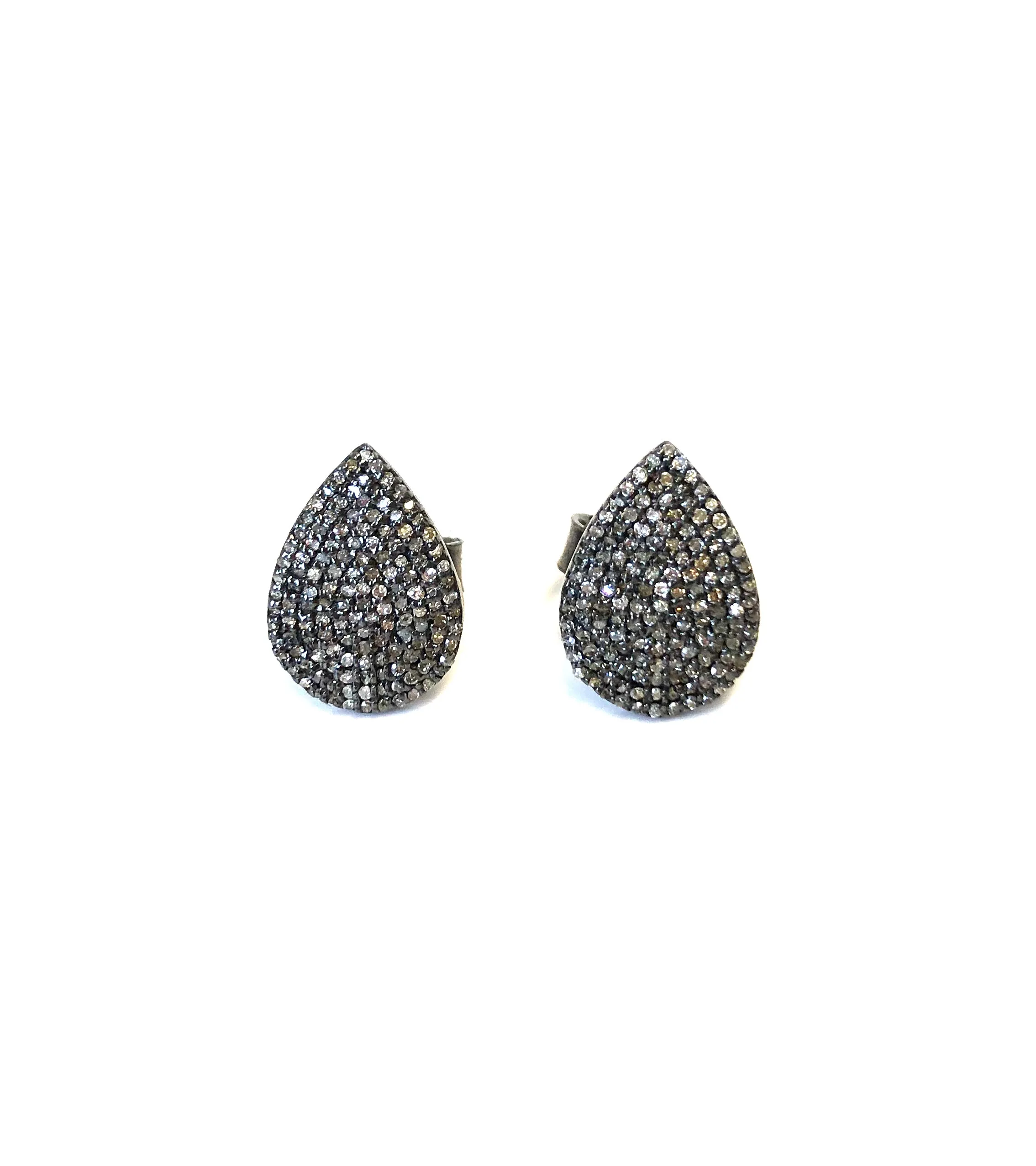 Small Diamond Teardrop Stud Earrings