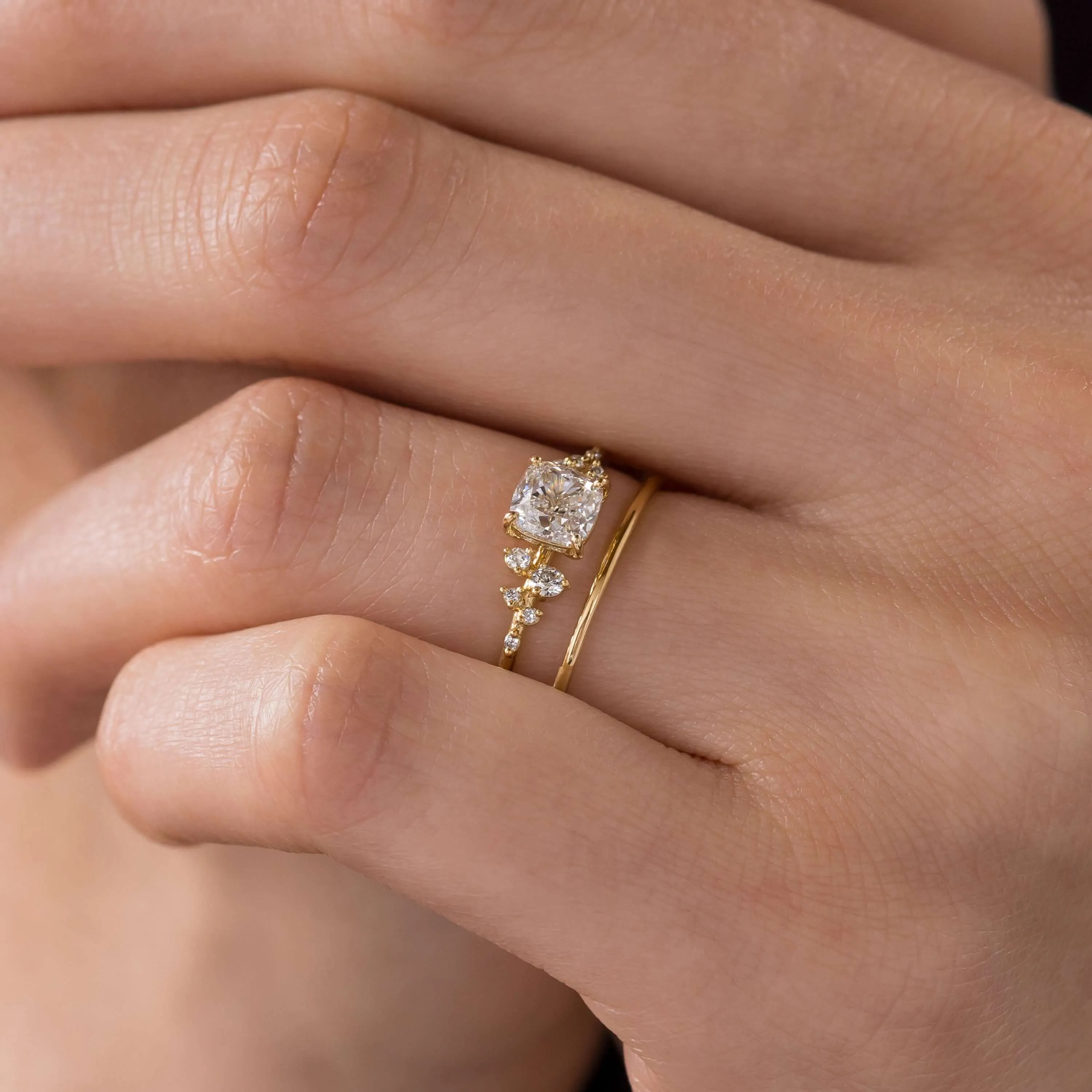 Snowdrift Ring, Cushion Cut
