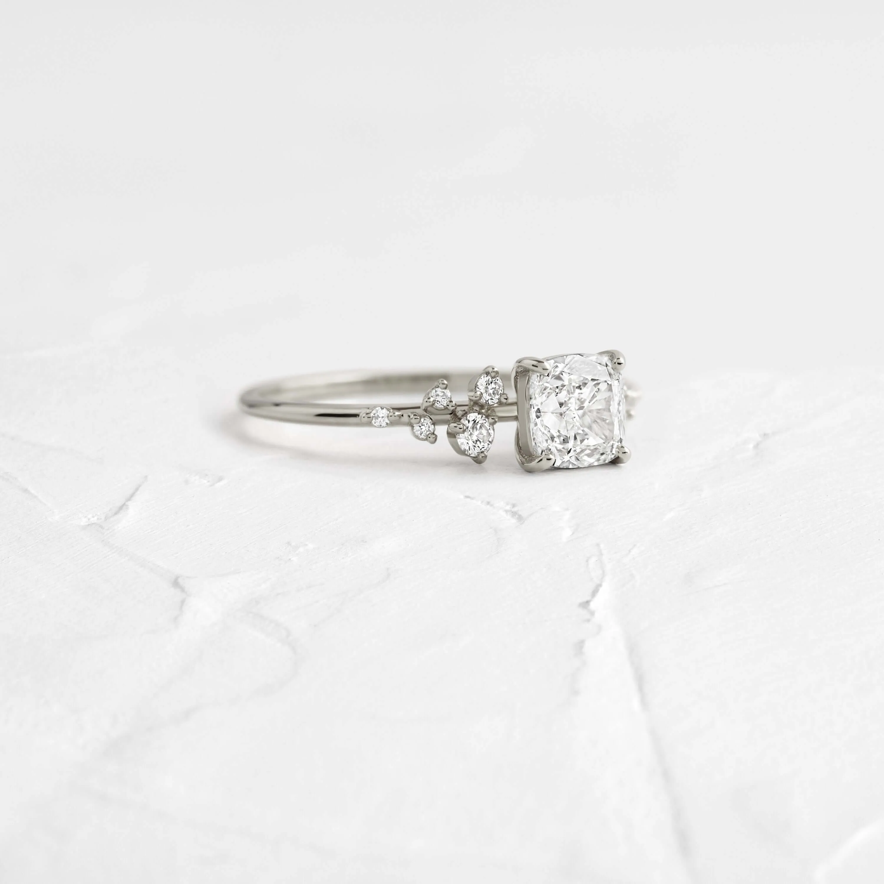 Snowdrift Ring, Cushion Cut