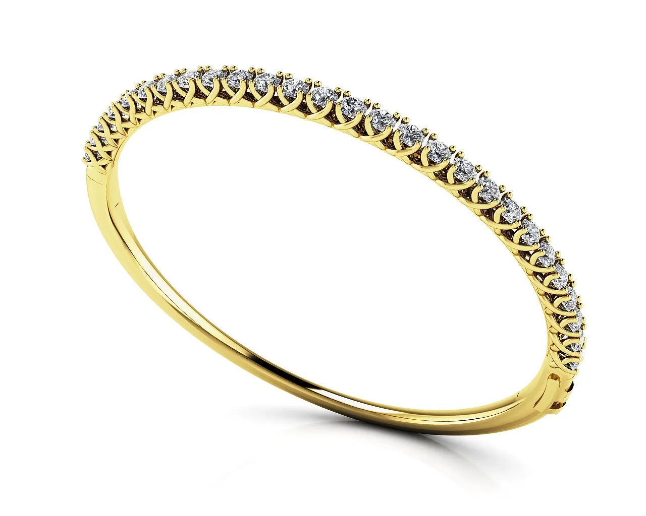 Soft Twist Four Prong Lab-Grown Diamond Bangle with 4.00 ct.(finished) 3.5mm