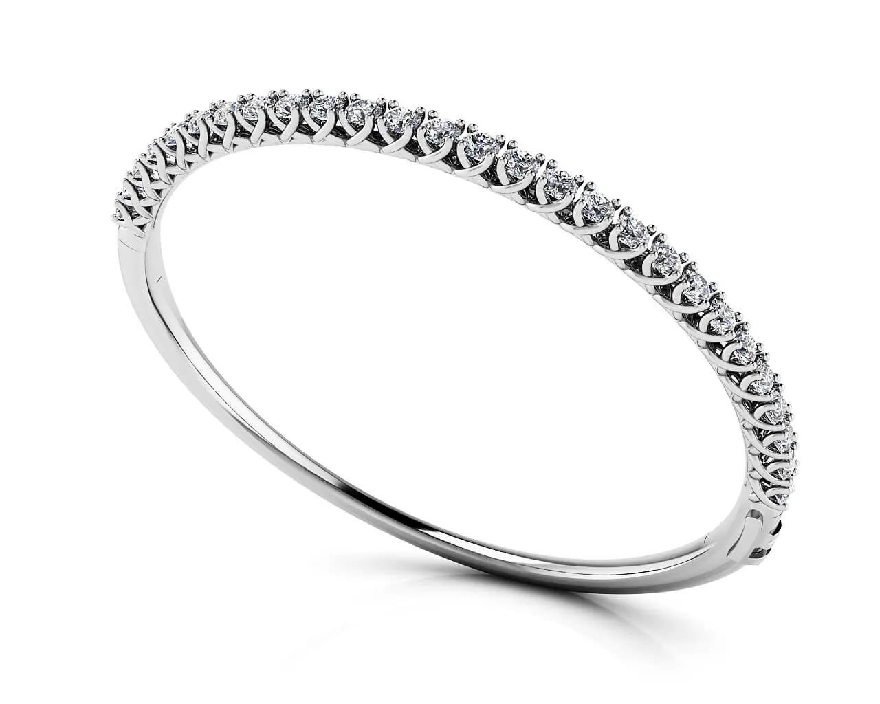 Soft Twist Four Prong Lab-Grown Diamond Bangle with 4.00 ct.(finished) 3.5mm