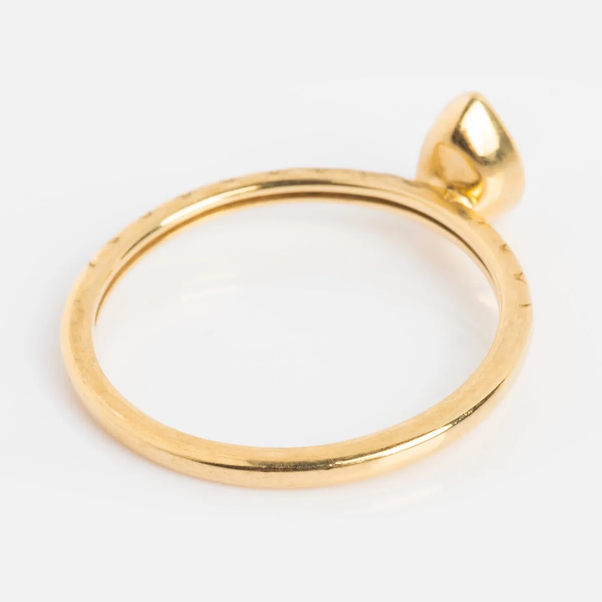 Solid Gold Green Amethyst Pear Ring