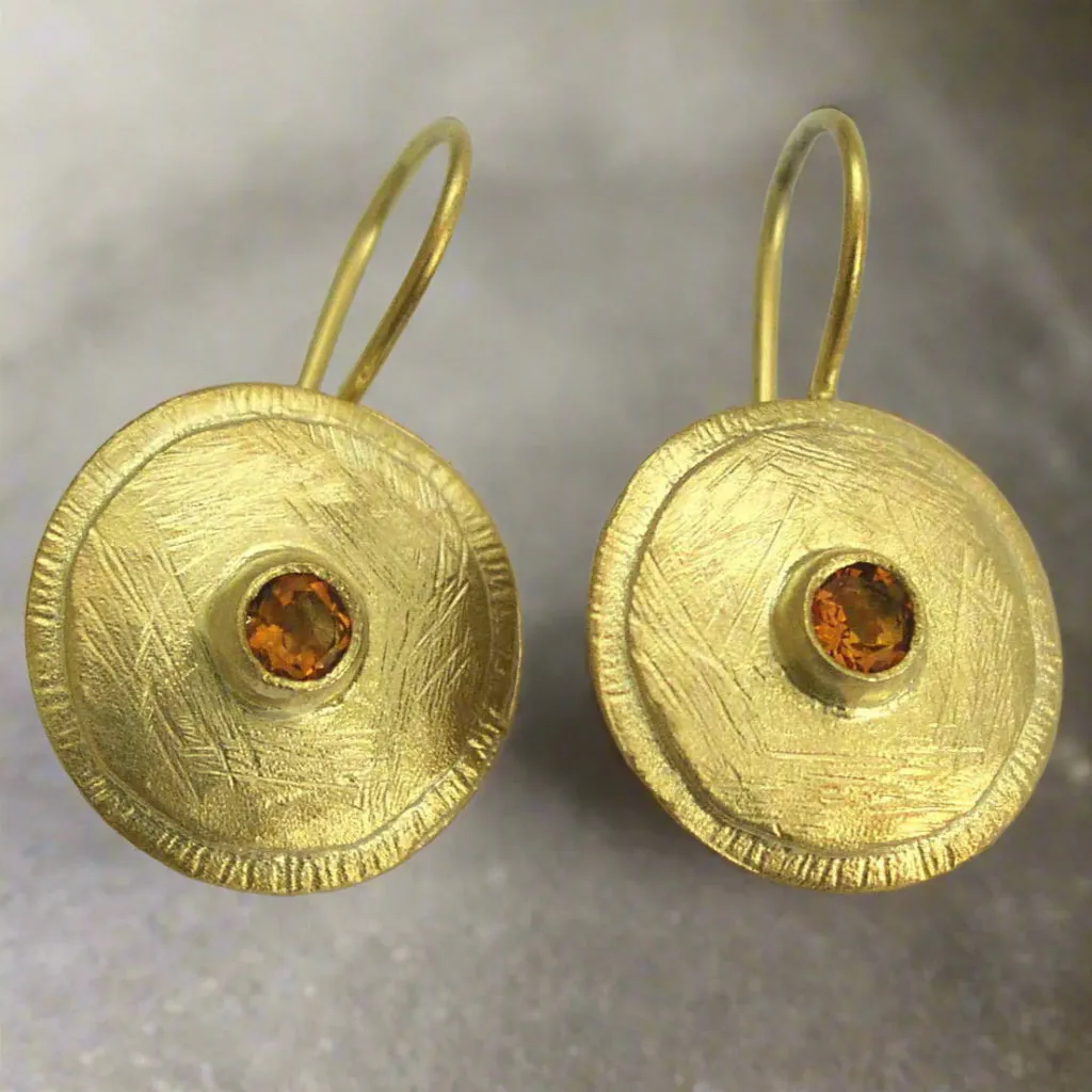 Solid Gold Ruby Earrings - Little Burgundy.
