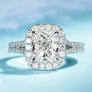 Split Shank Cushion Cut Lab-Grown Diamond Engagement Ring