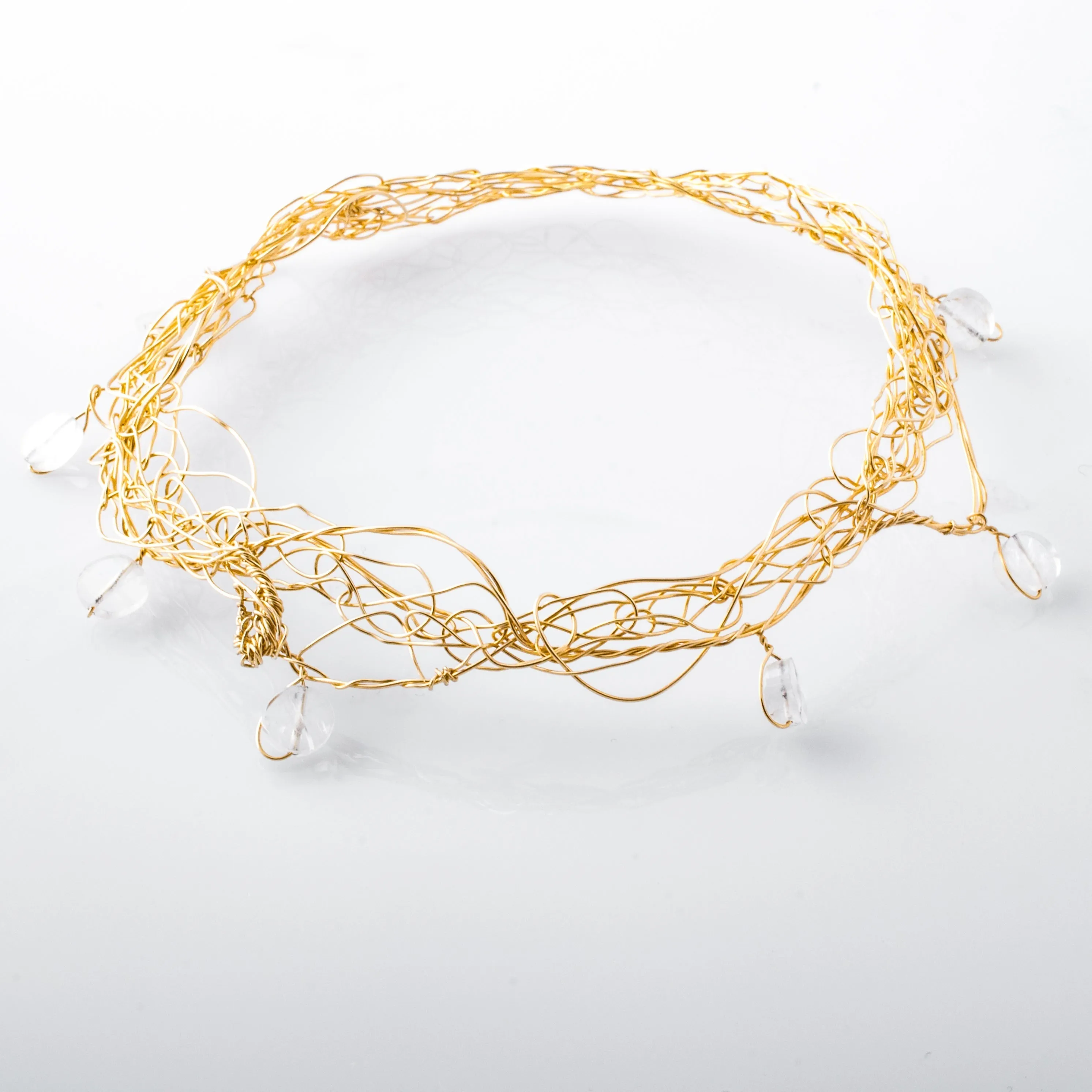Spun Moonstone Bangle Bracelet
