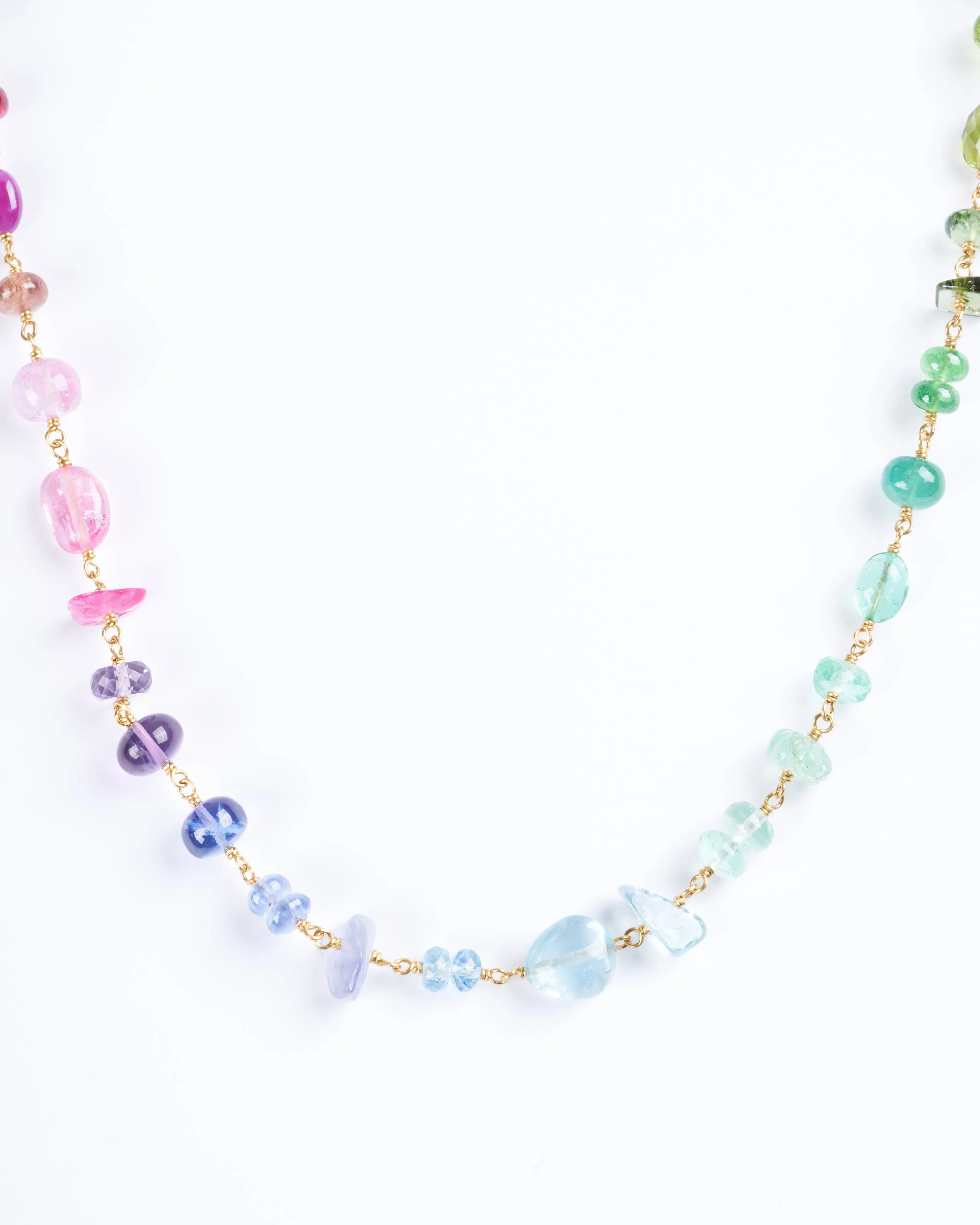 spun sugar multi-stone necklace - rainbow