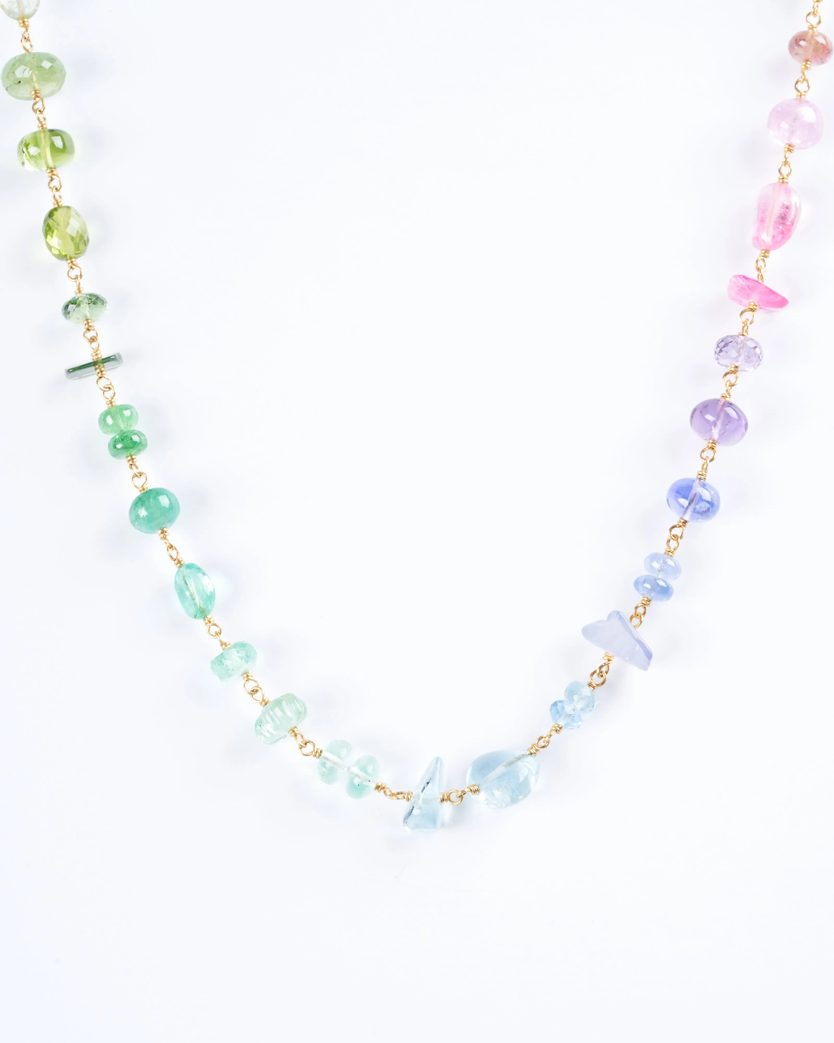 spun sugar multi-stone necklace - rainbow