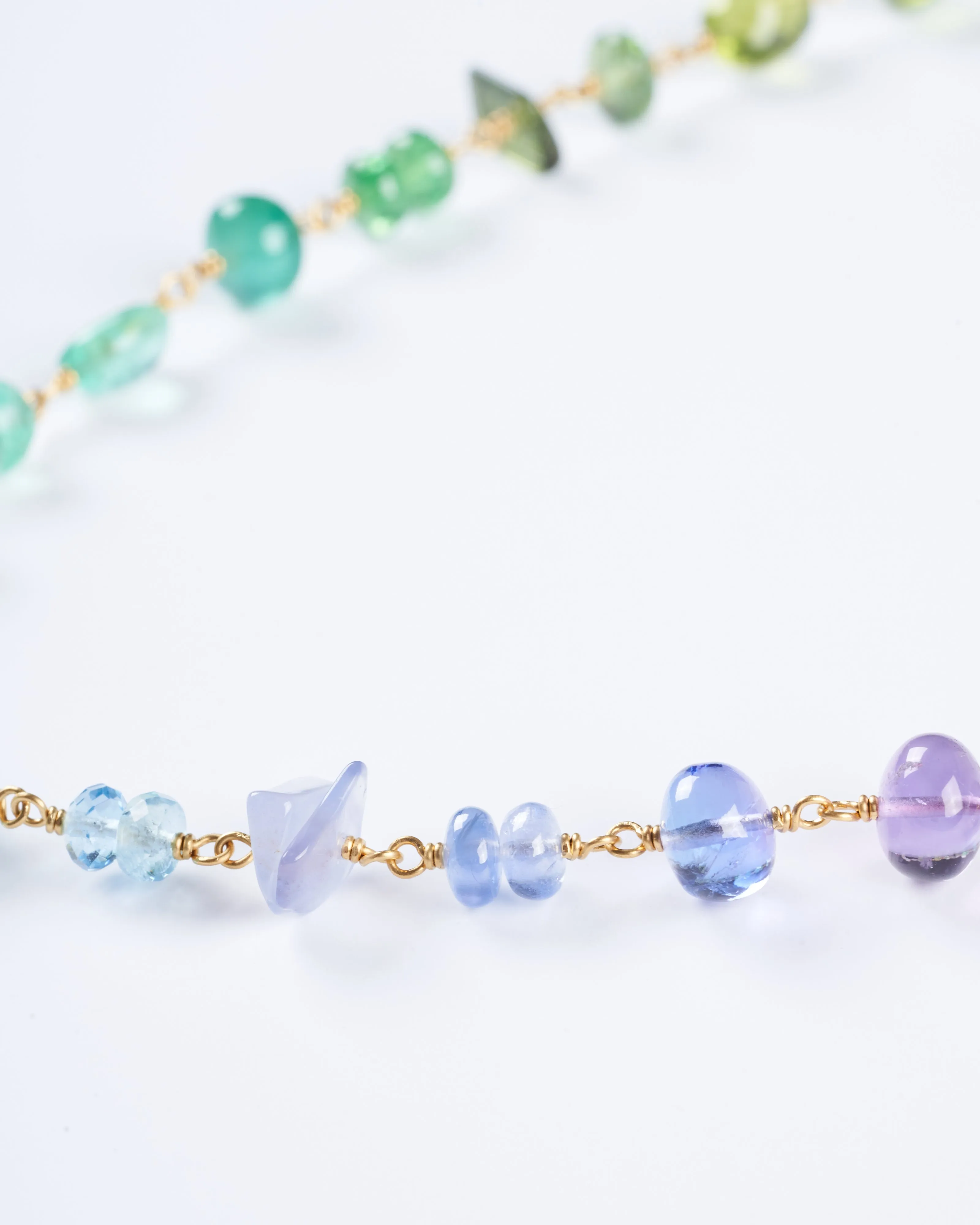 spun sugar multi-stone necklace - rainbow