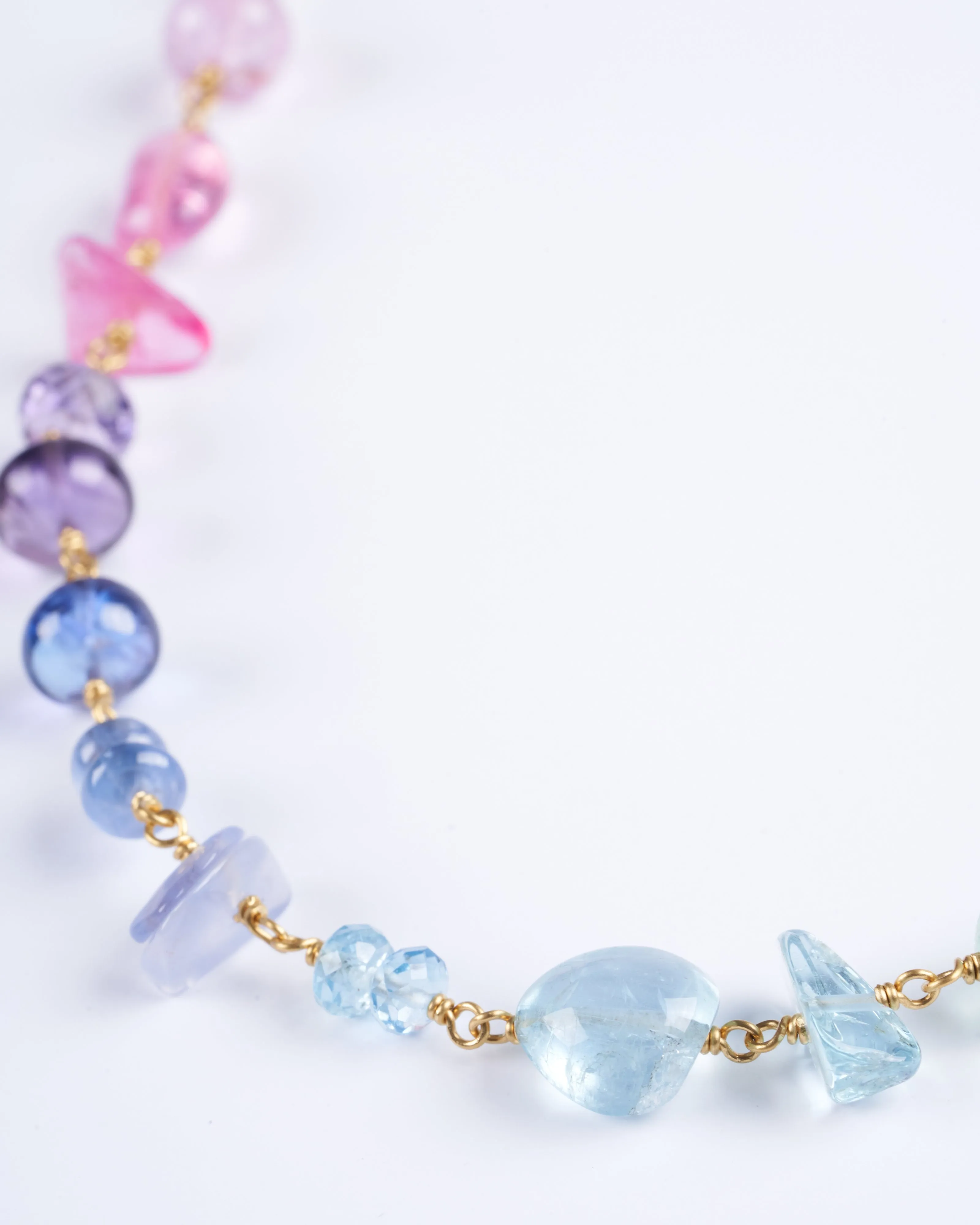 spun sugar multi-stone necklace - rainbow