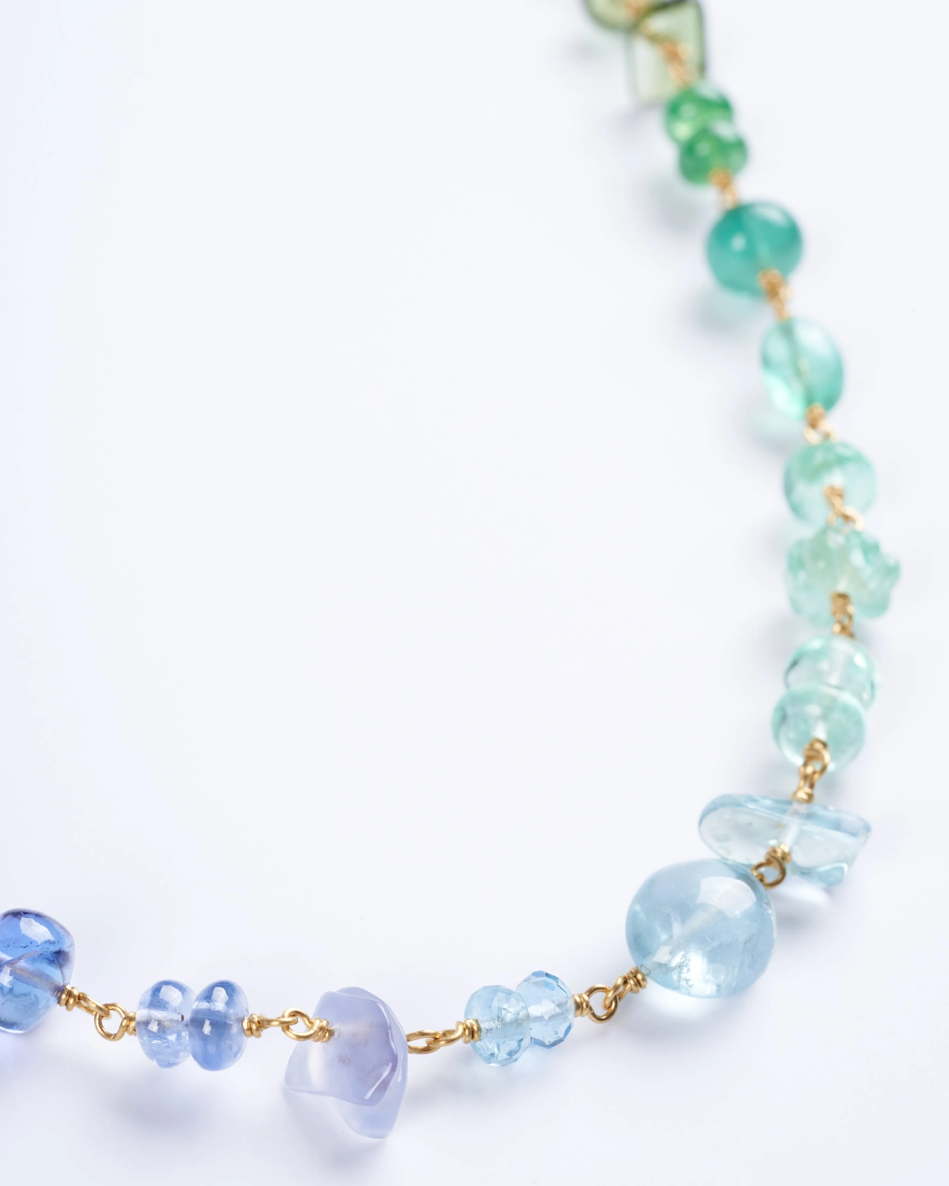 spun sugar multi-stone necklace - rainbow