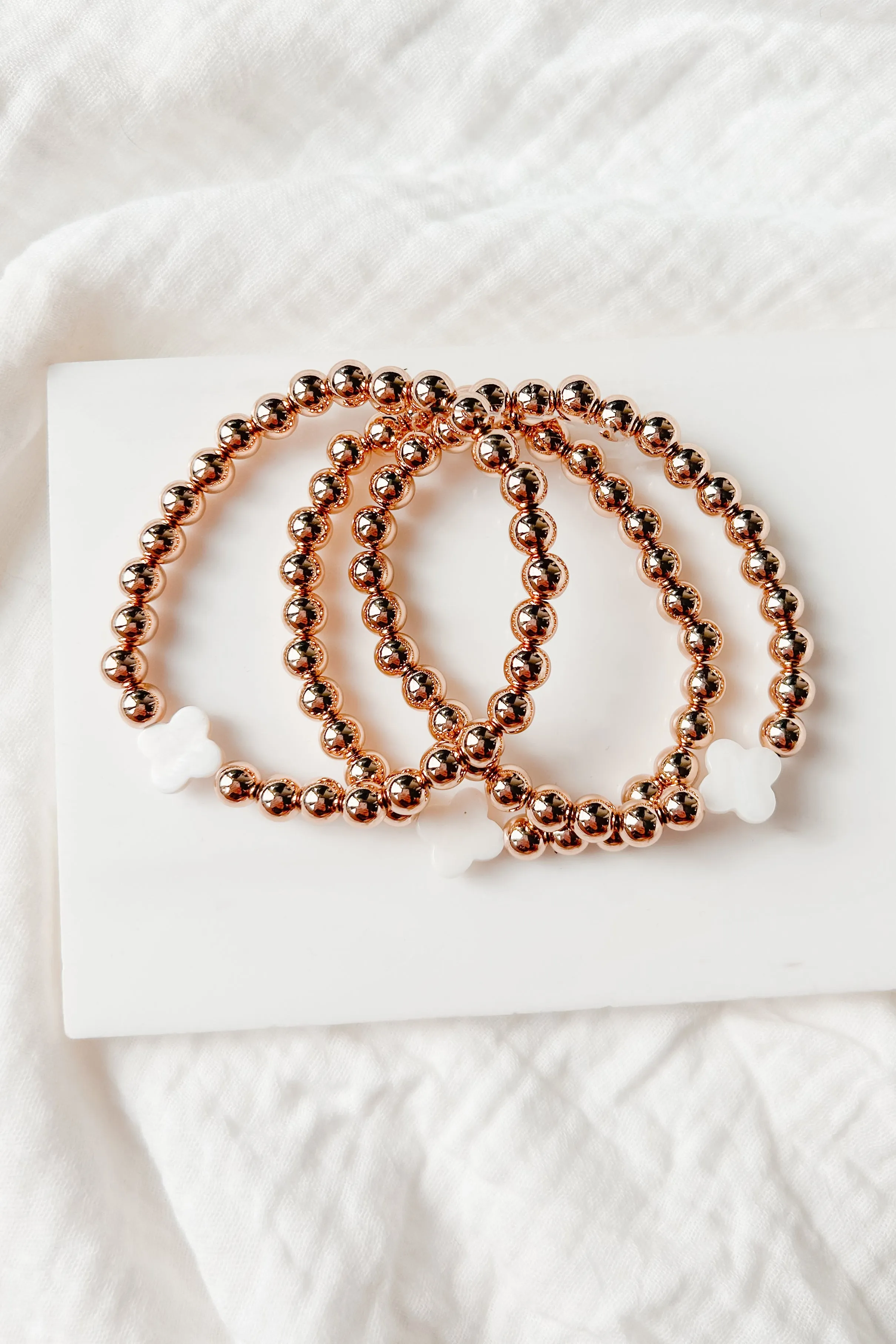 Stacked Ambition Beaded Bracelet Set (Gold)