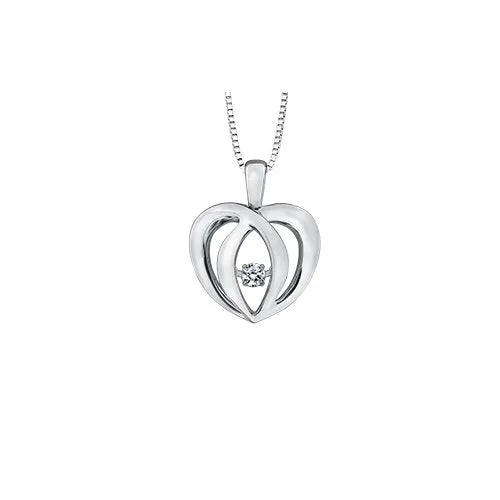 Sterling Silver (0.05ct) Dancing Diamond Pendant