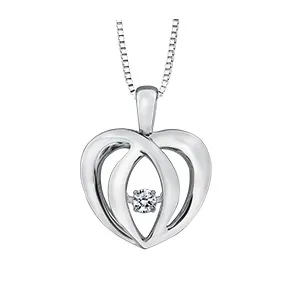 Sterling Silver (0.05ct) Dancing Diamond Pendant
