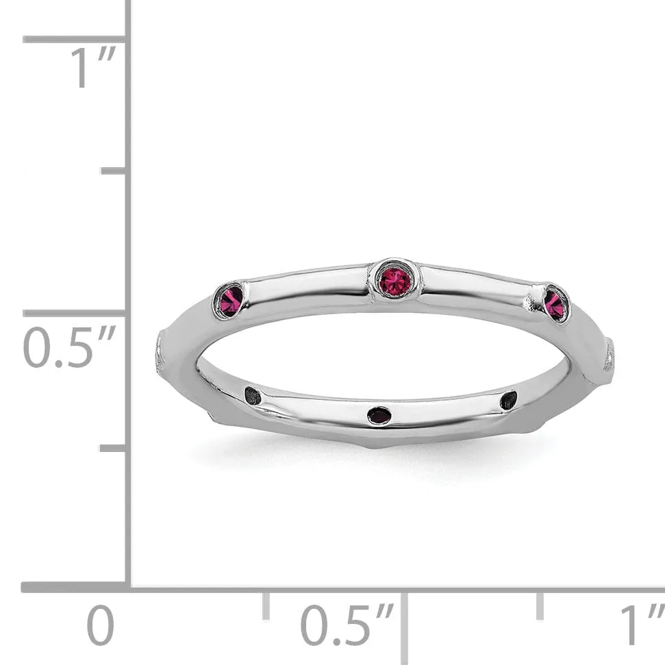 Sterling Silver Created Ruby Ring