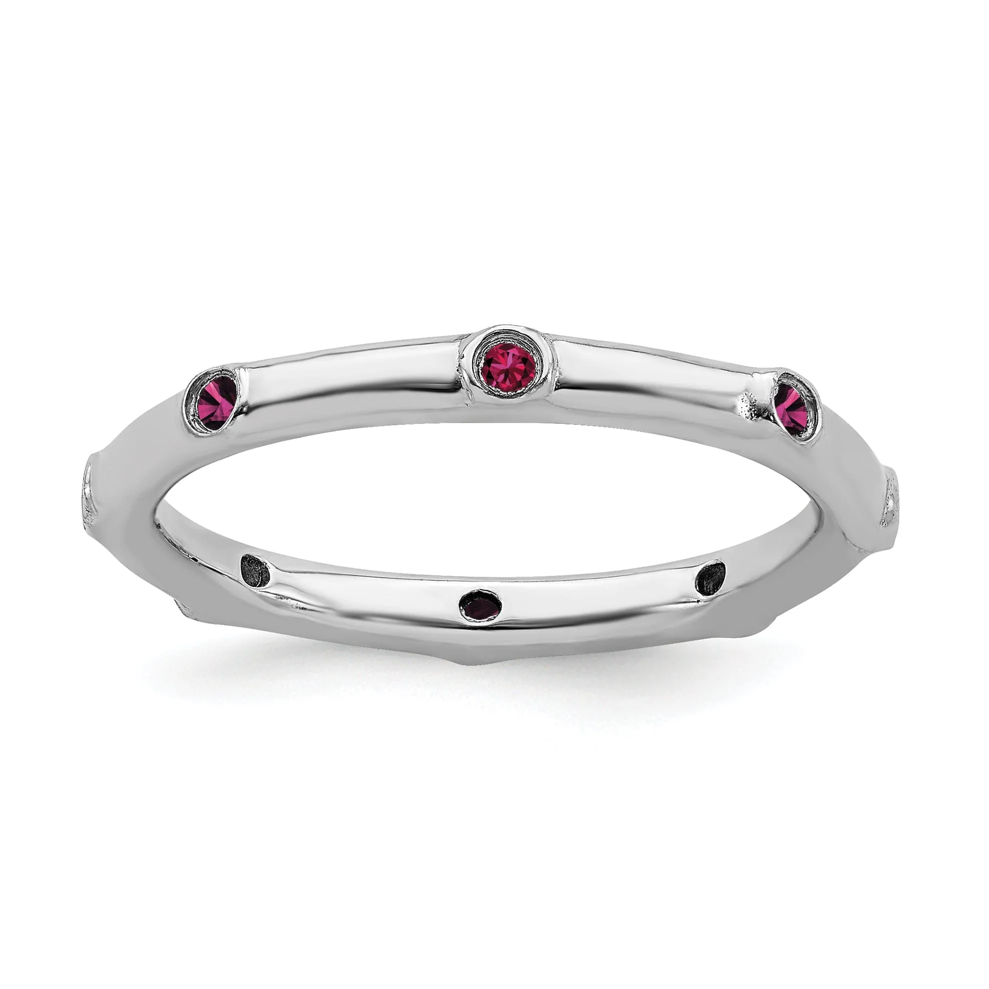 Sterling Silver Created Ruby Ring