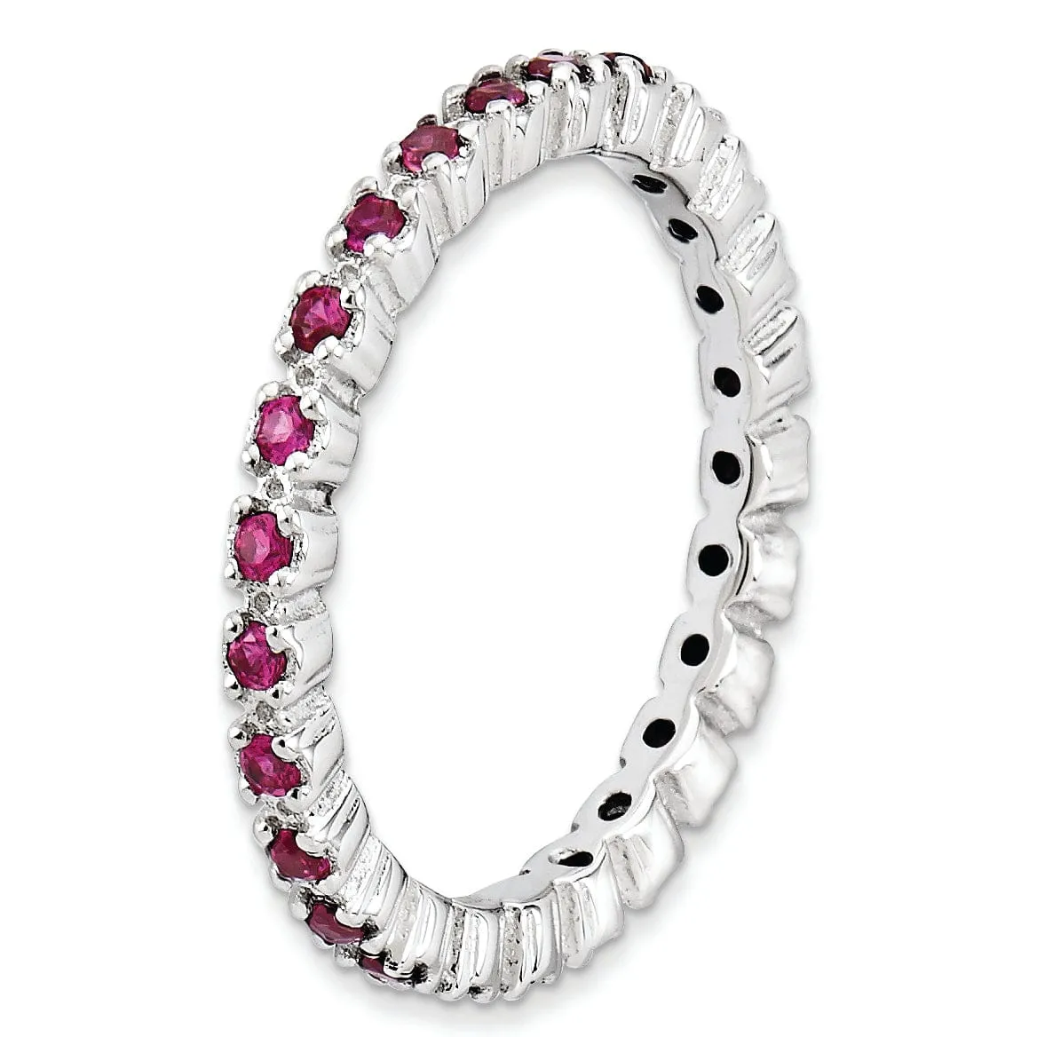 Sterling Silver Created Ruby Ring