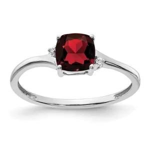 Sterling Silver Cushion Cut 6mm Gemstone And Diamond Rings