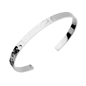 Sterling Silver Hammered Torque Bangle