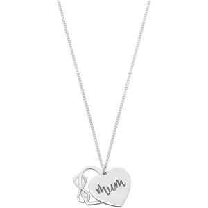 Sterling Silver Infinity Heart Overlay Mum Necklace M3180