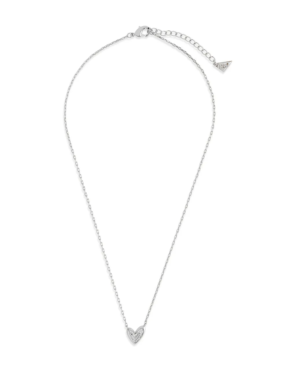 Sterling Silver Mabel CZ Heart Pendant Necklace