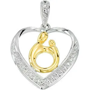 Sterling Silver Mother & Child® Heart Pendant