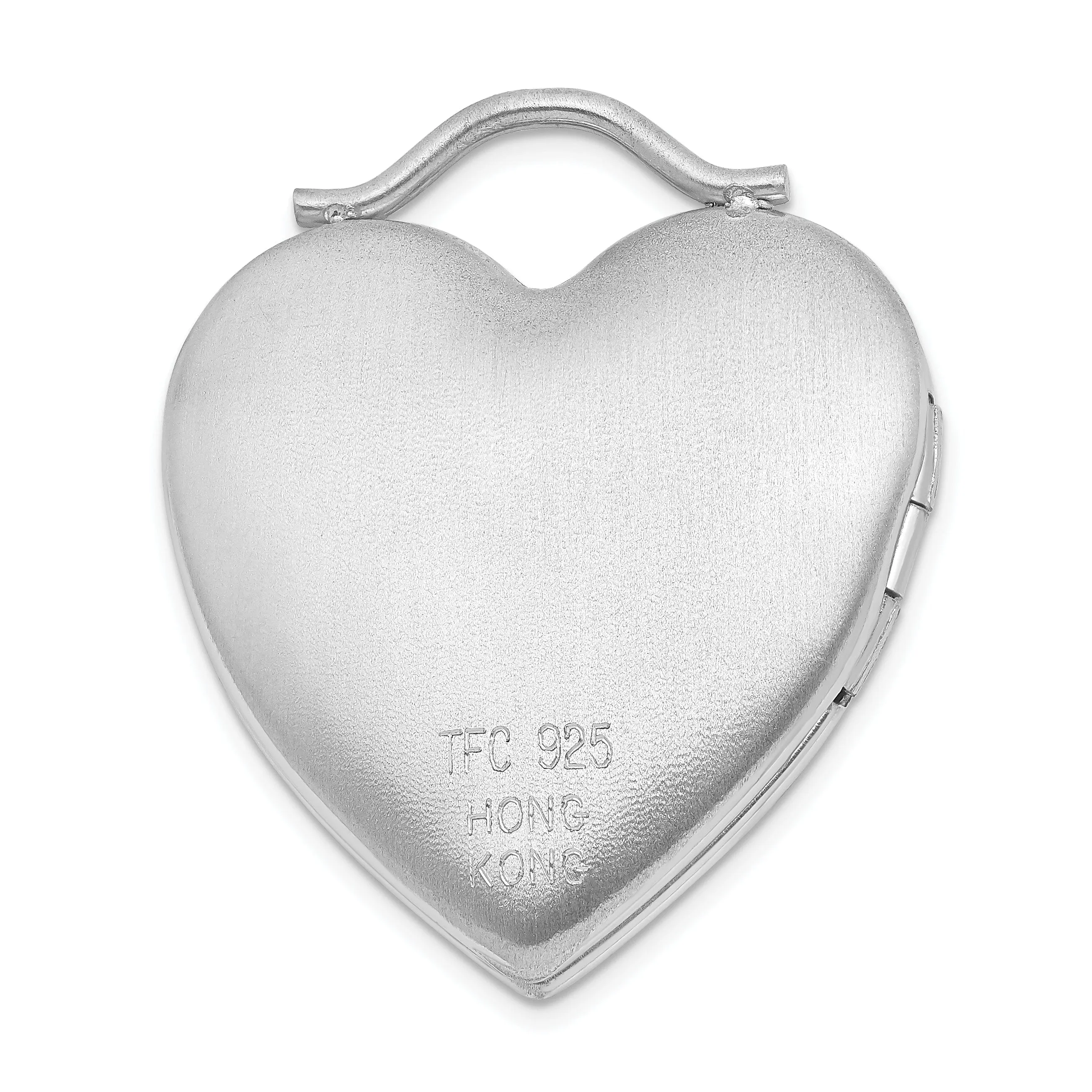 Sterling Silver Rhodium-plated 24mm Swarovski Crystal Heart Locket