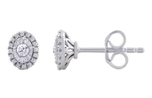Stud Earrings with 0.20ct Diamonds in 9K White Gold