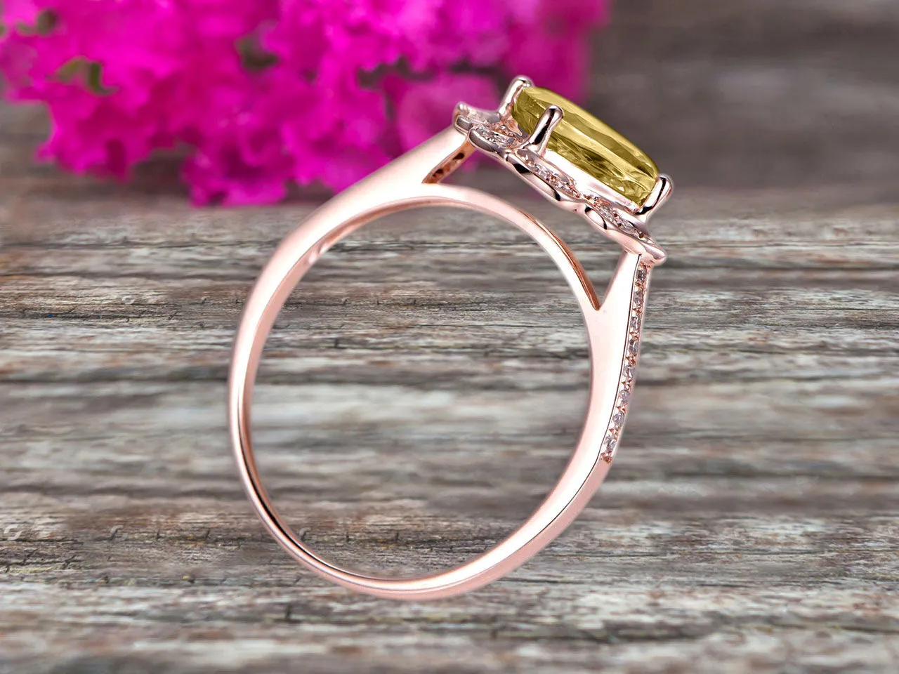Surprisingly Cushion Cut 1.50 Carat Champagne Diamond Moissanite Engagement Ring On 10k Rose Gold Unique Look Glaring Staggering Ring