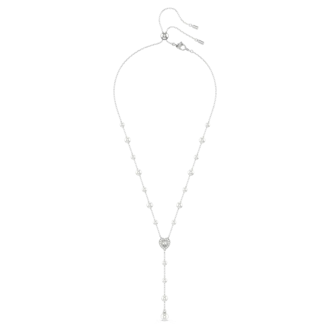 Swarovski Ariana Grande x Swarovski Y Necklace Crystal pearl Mixed cuts Heart White Rhodium plated