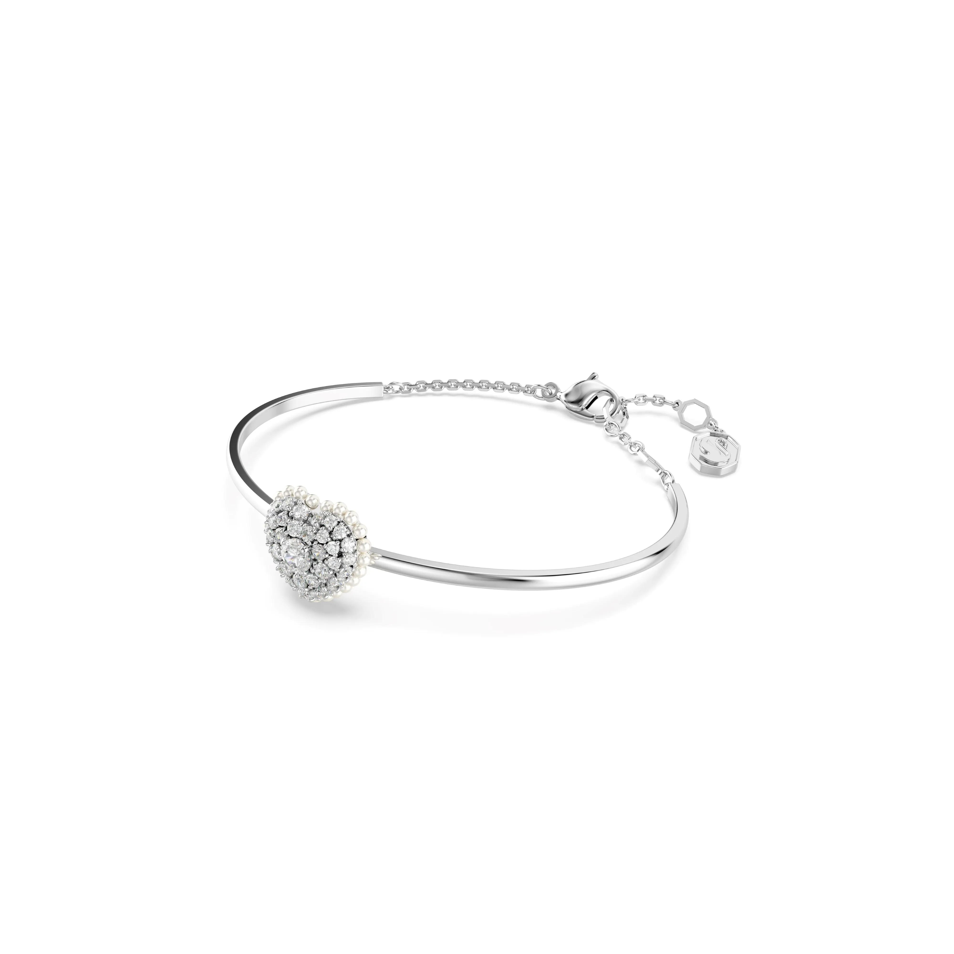 Swarovski Rhodium Hyperbola Heart Bangle
