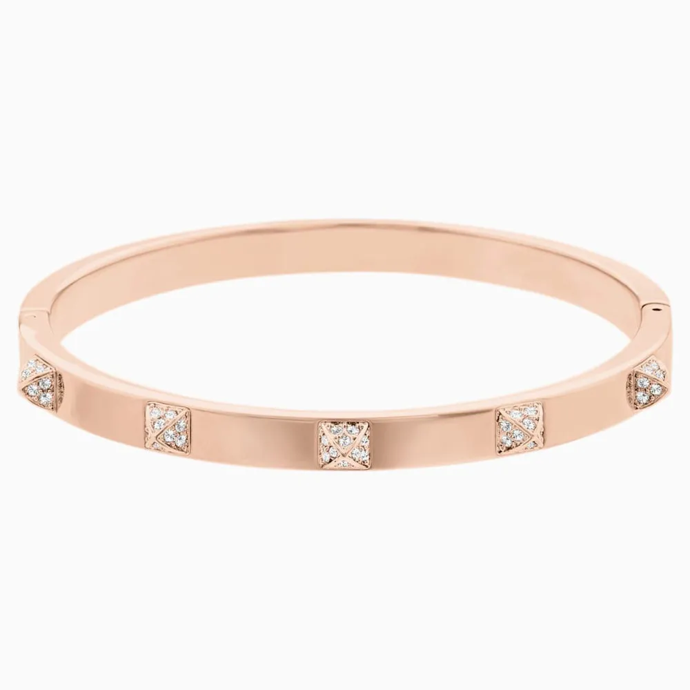 Swarovski Tactic Bangle White Rose-Gold Tone Size S