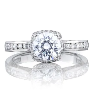 Tacori Channel-Set Engagement Ring w/ Cushion Bloom