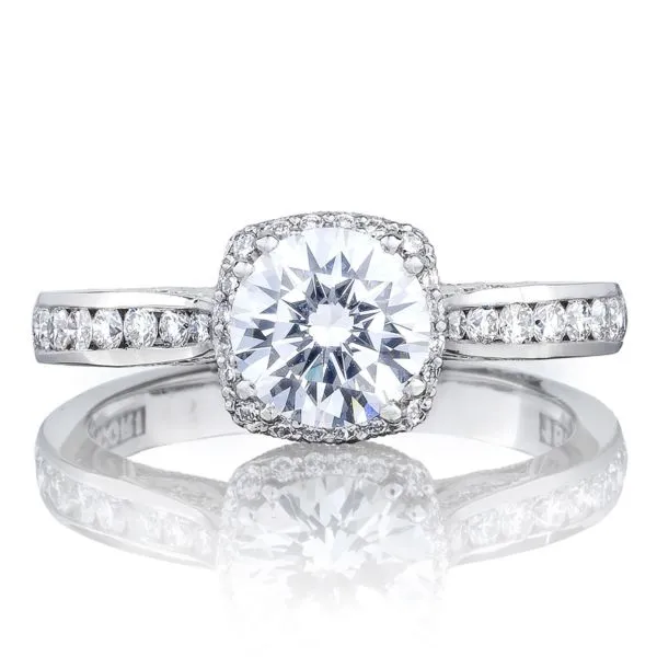 Tacori Channel-Set Engagement Ring w/ Cushion Bloom